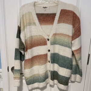 NWOT Cozy Women's Striped Cardigan Sweater. Size Medium.